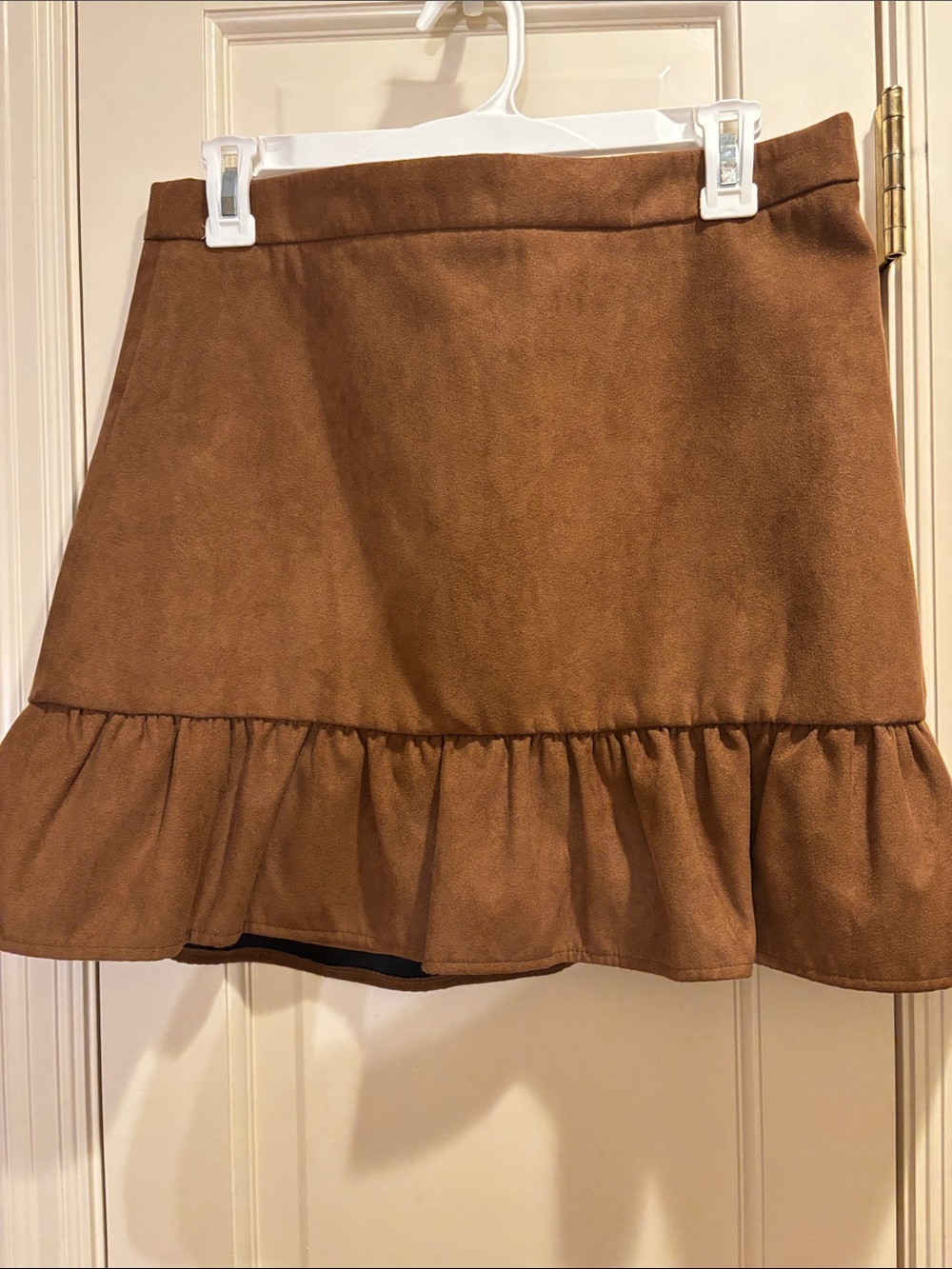 JCrew Factory Size Medium Brown Ruffle Hem A-Line Skirt-Ultra Susd